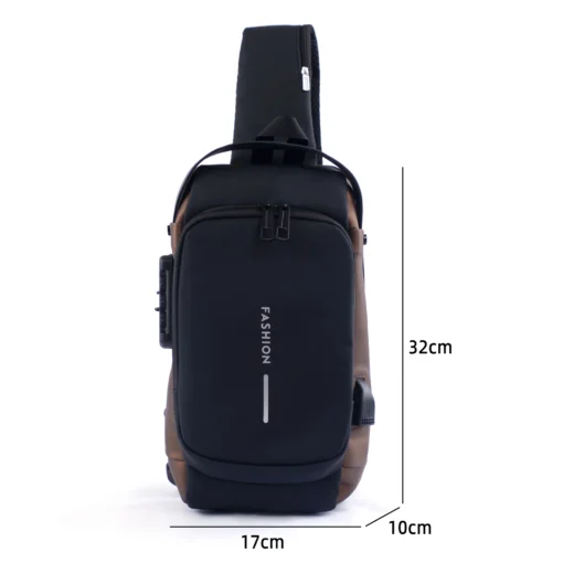 Wholesale  Waterproof Anti Theft Chest Bag Usb Crossbody Sling Bags For Men Single Shoulder With USB Charger - Image 2