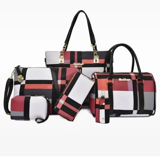 Fashion Ladies Bag Handbags Sets 6 in 1 Handbag for Women - Image 3