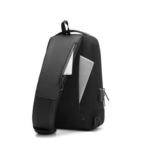 Lightweight Casual Men's Waterproof Chest Cross body Sling single Shoulder Bag with USB Charging Port interface for Men/Women - Image 5