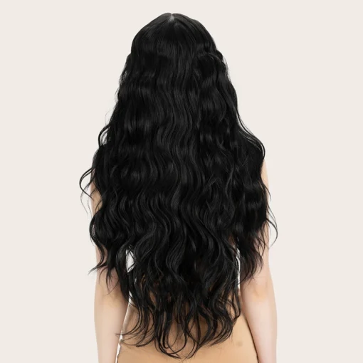 Body wave Synthetic lace front wig with baby hair with closure and fake skin heat resistant Synthetic hair wigs for black women - Image 5