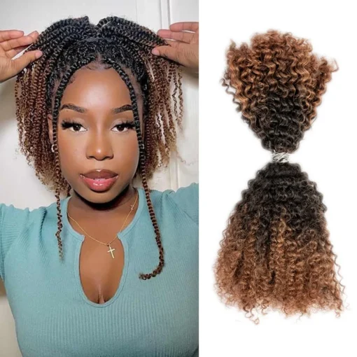 Hot Selling Product 2024 Factory Price Human Bulk Hair Afro Kinky Curly Human Hair For Braiding - Image 6