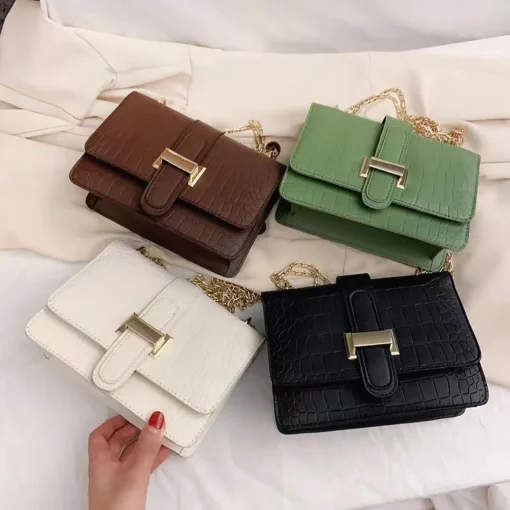 Shoulder bag stone slung summer new embossed solid color small square bag shopping storage large size office school bag - Image 6