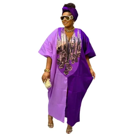 African Clothes Plus Size Women Dress 2024 Traditional Nigeria Print Caftan Abaya Muslim Robe Femme Long African Dress - Image 5