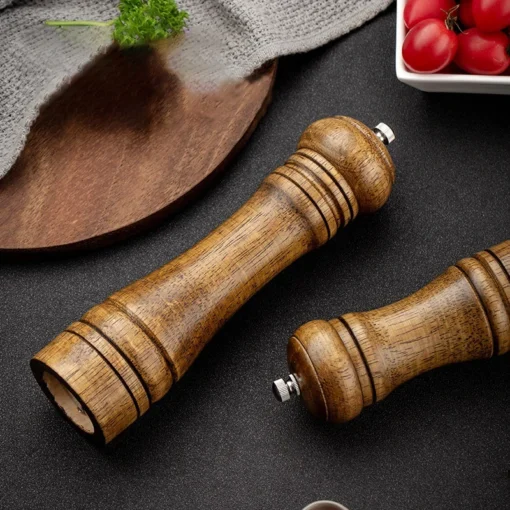 Pepper Grinder Seasoning pot Wooden grinder Grinding bottle Sea salt Manual seasoning pot grinder Spice mill Kitchen accessories - Image 4