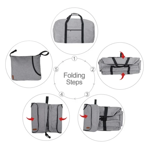 Multifunctional Portable Foldable Sports Travel Bag Waterproof Gym Overnight Duffel Bag With Shoe Compartment - Image 2