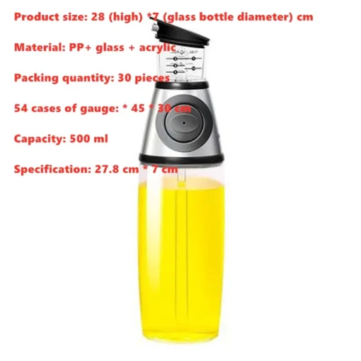 18 /10 OZ Kitchen 2 Pack Oil and Vinegar Dispenser Set Olive Oil Dispenser Bottle with Measurement Cups - Image 5