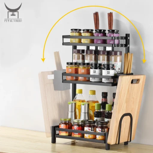 Hanging Bathroom Countertop Spice Rack Storage Organizer, Spice Shelf spice jar rack set for Kitchen - Image 3