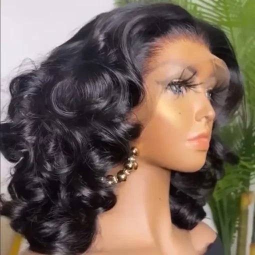 Funmi Super Double Drawn Lace Wig,Raw Virgin Lace Front Loose Wave Curly Bob Wigs,Cheap HD Human Hair Wigs Chinese Hair Vendor - Image 6