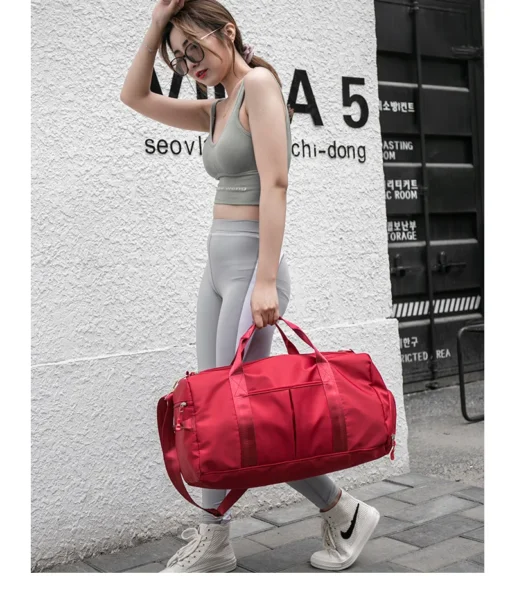 Outdoor Customized Logo Large Capacity Spend the Night Pink Duffle Weekend Bags Gym Man Women Waterproof Sports Travel Bag - Image 2