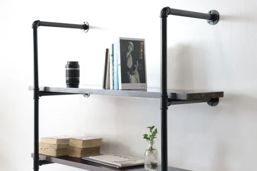 Kitchen Industrial Pipe Book Shelf Display Racks Storage Holders & Racks Black Metal Iron Multifunction Kitchen Stand Newly 1pcs - Image 2