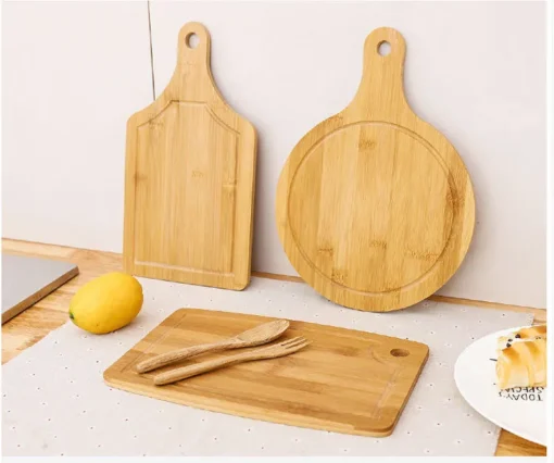 Creative wholesale Kitchen supplies  quality portable fashion chopping whole bamboo pizza vegetable fruit  Mini cutting board - Image 6