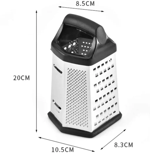 Stainless Steel Grater 6-Sides Non-Slip Base Kitchen Cheese Grater for Kitchen - Image 4