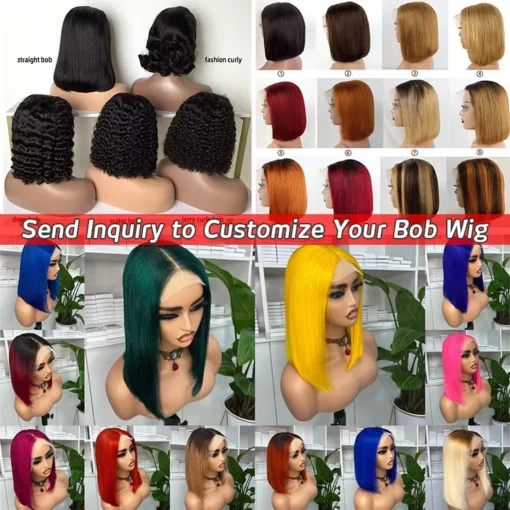 Cheap Straight Bob Wigs Wholesale Natural Short 4x4 Lace Closure Wig Transparent Lace Front Pixie Cut Bob Virgin Human Hair Wigs - Image 5