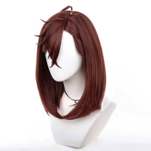 Wholesale Dandadan Cosplay 40cm Medium Long Red Brown Momo Ayase Wig Synthetic Anime Heat Resistant Hair Cosplay Wig - Image 3