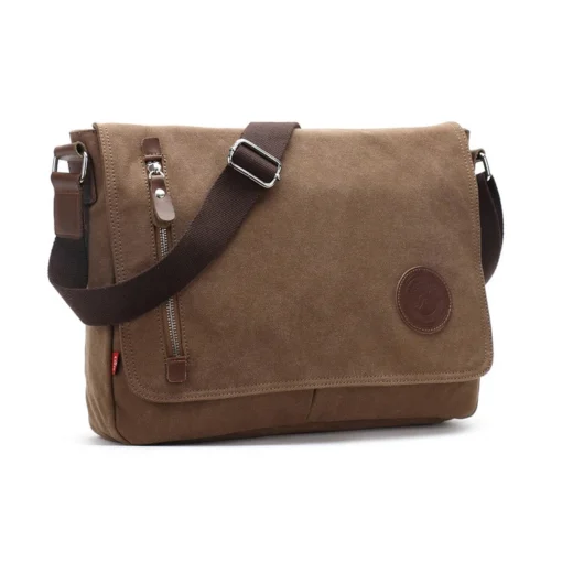 Wholesale custom trendy Business Casual men Sling Bags canvas shoulder Crossbody messenger bag - Image 6