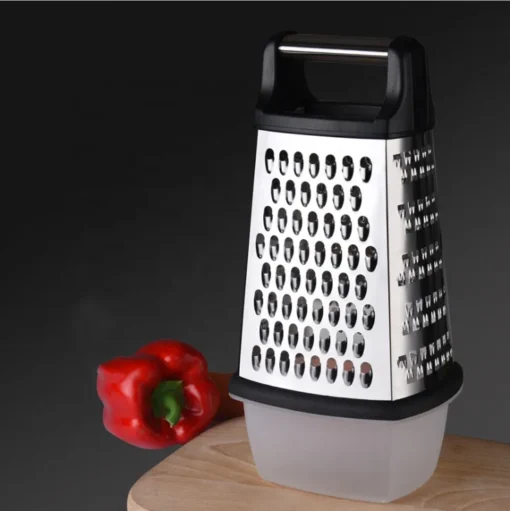 Kitchen set stainless steel multi-function tabletop hand held cutter slicers 4 sides manual box fruit vegetable cheese grater - Image 2