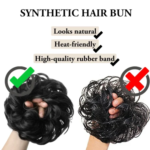 SARLA Premium Synthetic fiber Updo Curly Postiches Pour Messy Fake Scrunchies Hair Extension Buns Chignon Hairpiece For  Women - Image 4