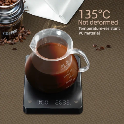 Hot Selling food Scale with Time Function with USB Charge Digital Kitchen Coffee Scale - Image 5