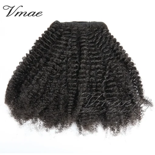 VMAE Clip Ins Mongolian Raw Virgin Natural Black 100g Natural Black Afro Kinky Curly Clip In Extensions Human Hair - Image 2