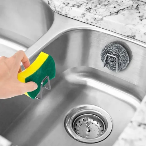 Strong Adhesive Small Kitchen Sponge Holder 304 stainless steel sponge holder for kitchen sink - Image 3