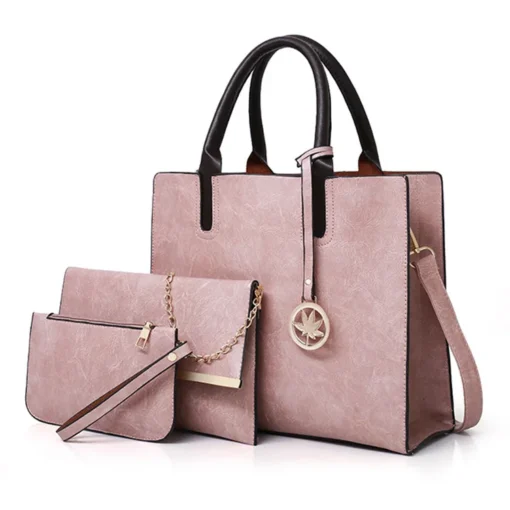 Ready To Ship Hot Selling Faux Leather Hand Bags 3 Pieces Ladies Handbags Sets Women Bags - Image 6