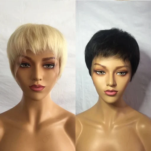 Perruque High Quality Wholesale Virgin Pixie Blond Short Wigs For Black Women Lace Front Pixie Cut Human Hair Wigs - Image 4