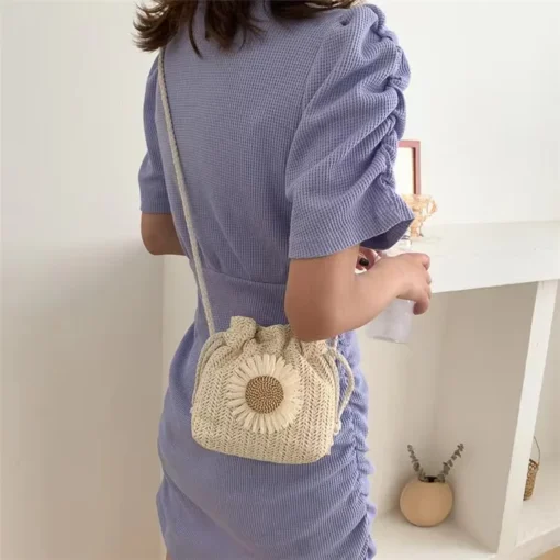 New Trend Beach Bag Ladies Fashion Handbags Mini Woven Shoulder Bag Straw Handbags Casual Summer Beach Bag - Image 2