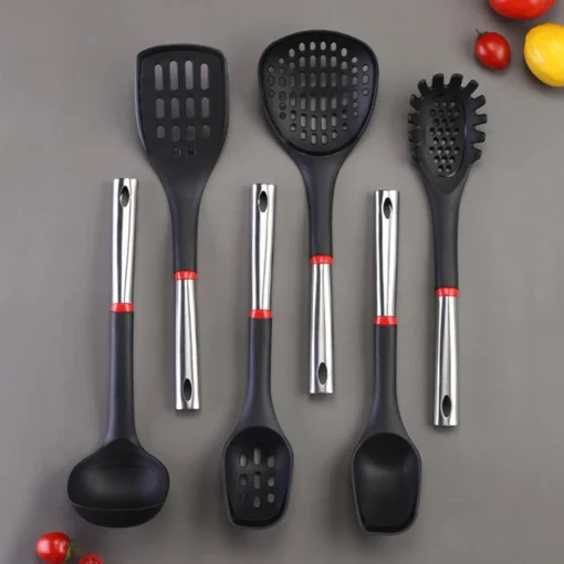 BPA-Free High-Grade Stainless Steel Cooking Utensil Set Heat Resistant Non-Stick Silicone Spatula and Turners for Kitchen Use - Image 2