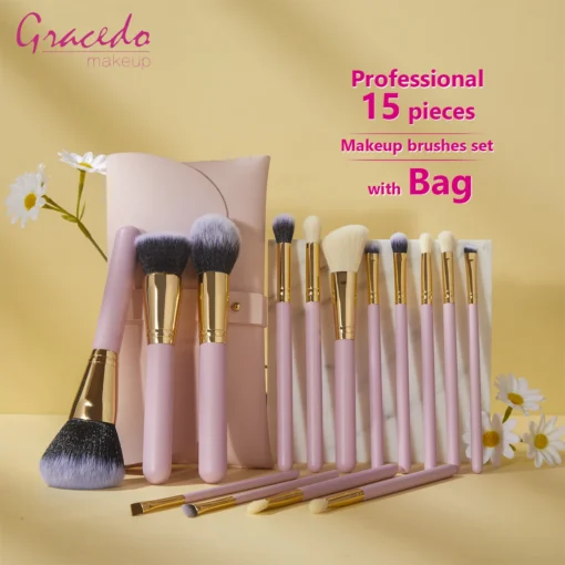 RTS pink pu bag makeup brush toiletry reasonable price storage golden supplier wholesale cosmetic fashion travel makeup bag - Image 3