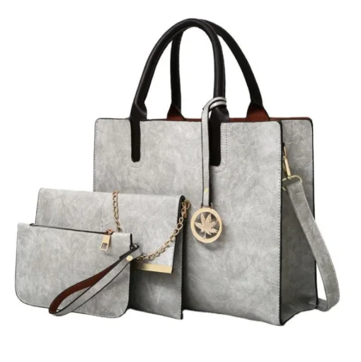 Ready To Ship Hot Selling Faux Leather Hand Bags 3 Pieces Ladies Handbags Sets Women Bags - Image 4