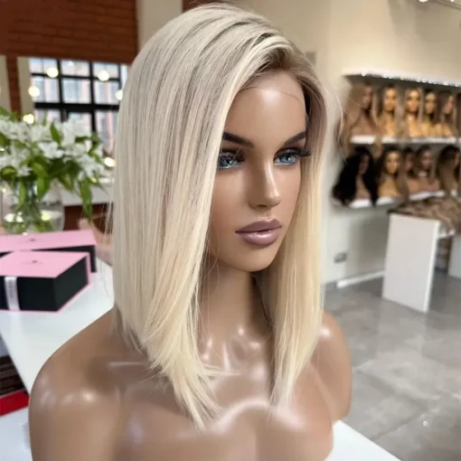 Babylight Blonde Color Kosher Raw European Human Hair Jewish Wig With Silk Base Real Scalp Silk Top Lace Front Wigs For Women - Image 5