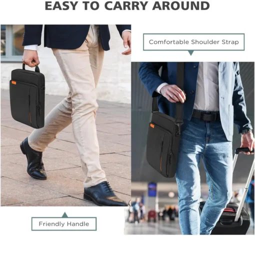 Classic Tablet Bag for 12.9 inch iPad Waterproof Vertical Tablet Carrying Messenger Bag for Men with Shoulder Strap - Image 5