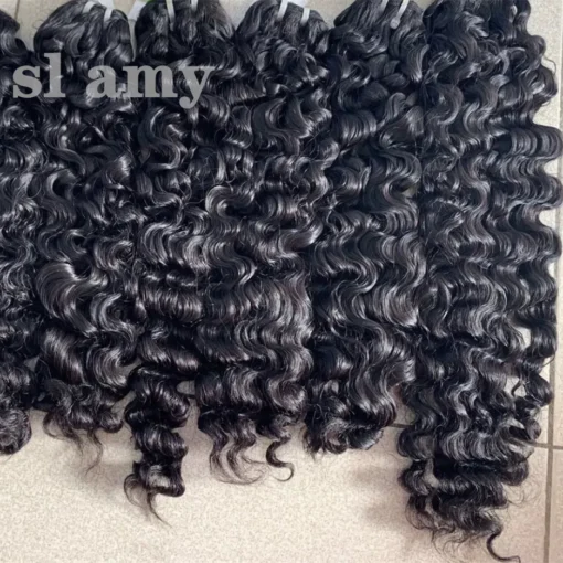 Grade 12A Super Double Drawn Curly Hair Bundles, Human Hair Extensions Best Quality Vietnamese Raw Hair