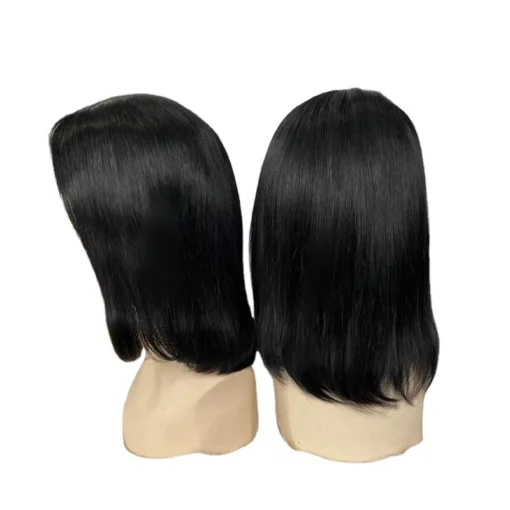 Emeda #1b Transparent Swiss Lace Front Wig Virgin Brazilian Human Hair High Quality Bob wig - Image 6