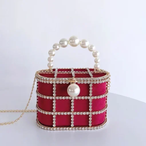 High Quality Wholesale Pearl Wedding Party Metal Evening Bags for Women - Image 5