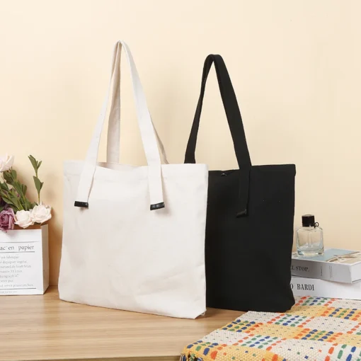 Blank Canvas wholesale shopping bags with handle in pu leather - Image 6