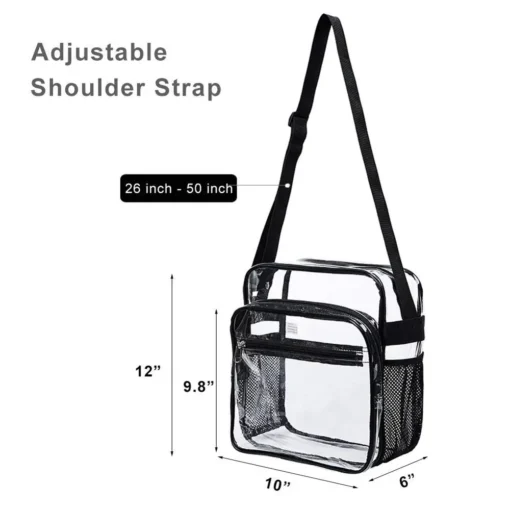 Clear Bag Stadium Approved Transparent Crossbody Messenger Shoulder Bag with Adjustable  Strap For Gym Concert Events