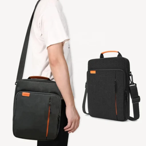 Classic Tablet Bag for 12.9 inch iPad Waterproof Vertical Tablet Carrying Messenger Bag for Men with Shoulder Strap - Image 6