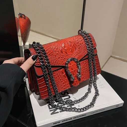 New Fashion Alligator Pattern Purses Bag Famous Brand  Ladies Shoulder Bags Women Luxury Crossbody Purse Handbags - Image 5