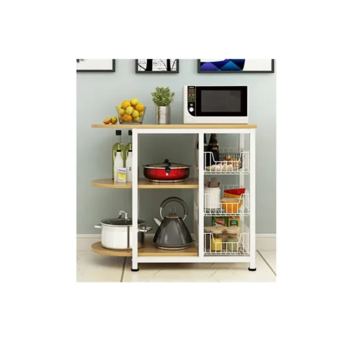 Wood Kitchen Dish Racks Organizer Microwave Oven Shelf Stand  Kitchen Shelf Rack - Image 2