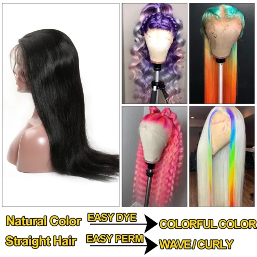 Megalook Discounts 360 Full Lace Cuticle Aligned Straight Wig,Brazilian Hair 100% Virgin Human Hair Wig - Image 4