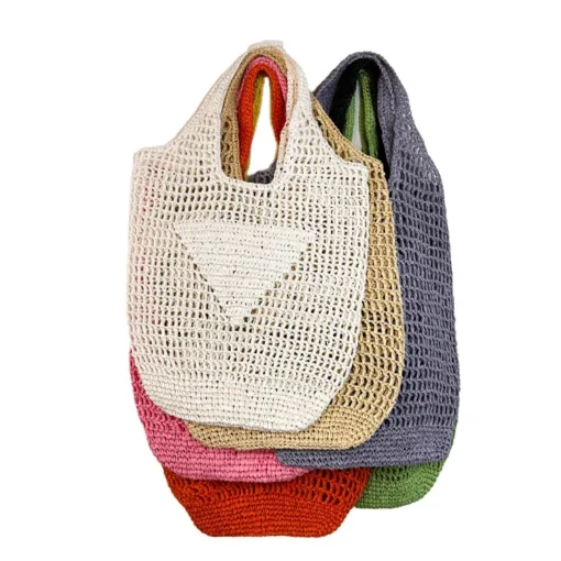 Designers hollowed out hand-woven paper rope bags one-shouldered ladies' hand-held craft bags and summer beach vacations - Image 6