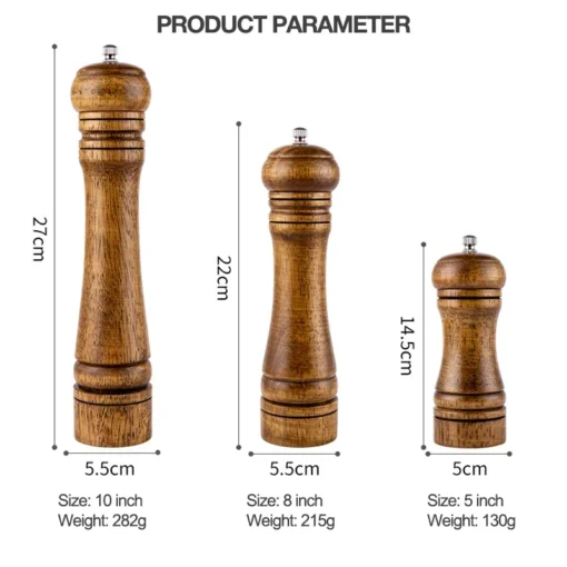 Pepper Grinder Seasoning pot Wooden grinder Grinding bottle Sea salt Manual seasoning pot grinder Spice mill Kitchen accessories