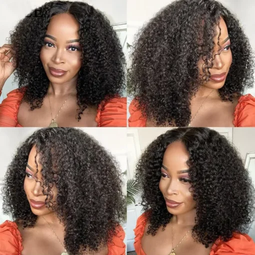 Ready To Ship Brazilian Virgin 13x4 HD Lace Frontal Afro Kinky Curly Wigs Transparent Lace Human Hair Wigs For Women - Image 5