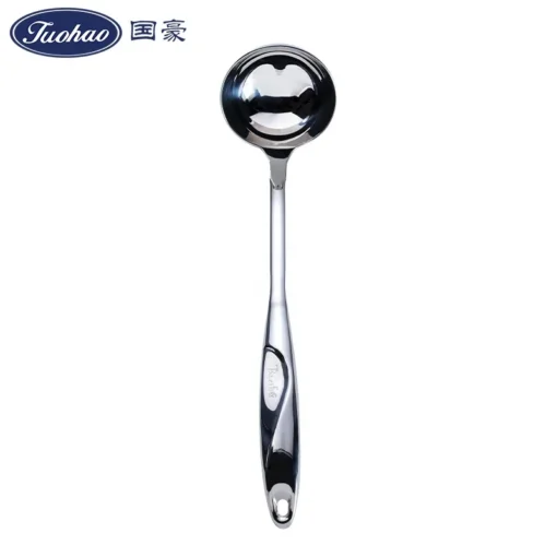 Restaurant Kitchen 18/10 Stainless Steel Oil Separation Soup Ladle Hot Pot Serving Big Spoons For Cooking Stirring - Image 3