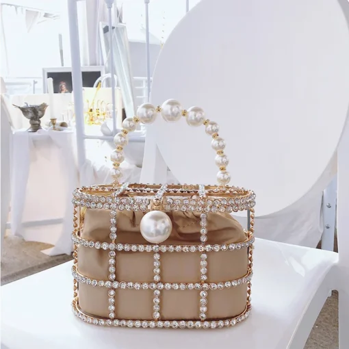 High Quality Wholesale Pearl Wedding Party Metal Evening Bags for Women - Image 3