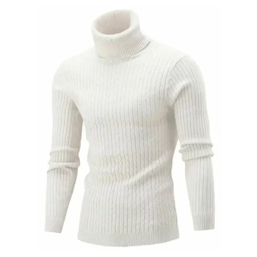 2022 Winter Layering Basics Bottoming Sweater Turtleneck Men's Pullover Solid Men Sweat Knit Under Sweaters Mens - Image 3