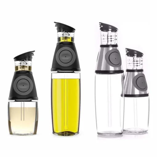 18 /10 OZ Kitchen 2 Pack Oil and Vinegar Dispenser Set Olive Oil Dispenser Bottle with Measurement Cups - Image 6