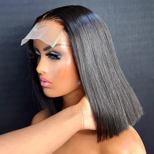 Cheap Straight Bob Wigs Wholesale Natural Short 4x4 Lace Closure Wig Transparent Lace Front Pixie Cut Bob Virgin Human Hair Wigs - Image 3