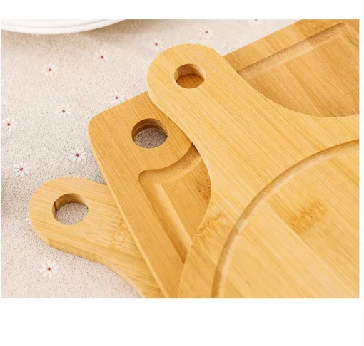 Creative wholesale Kitchen supplies  quality portable fashion chopping whole bamboo pizza vegetable fruit  Mini cutting board - Image 4